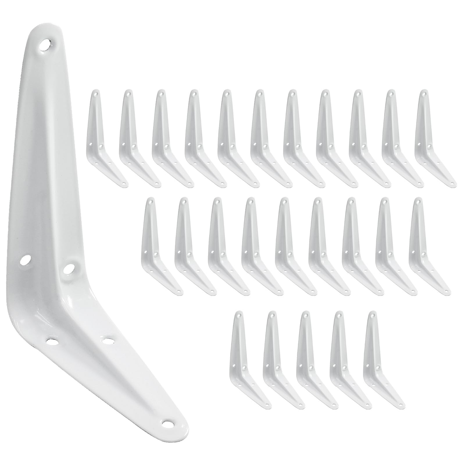 Shelf Brackets 4 X 3 Inch, 24 Pack Heavy Duty White Metal - 60 Lbs Load Capacity