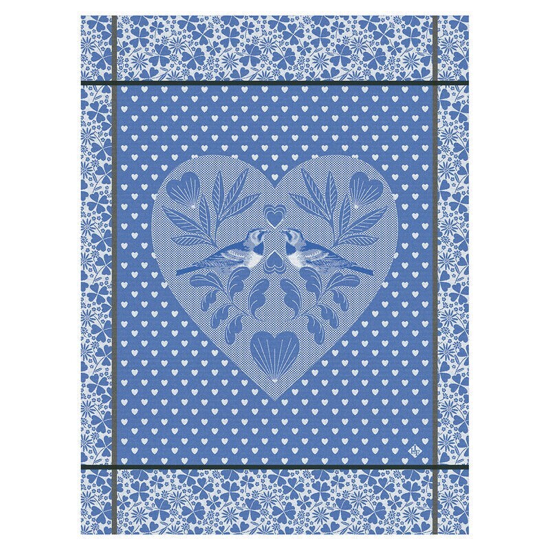 Le Jacquard Francais Amour Blue Heart Tea or Kitchen Towel