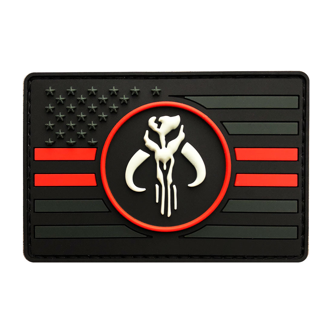 USA Flag Mandalorian Bounty Hunter Boba Patch (3D-PVC Rubber-MBF5)