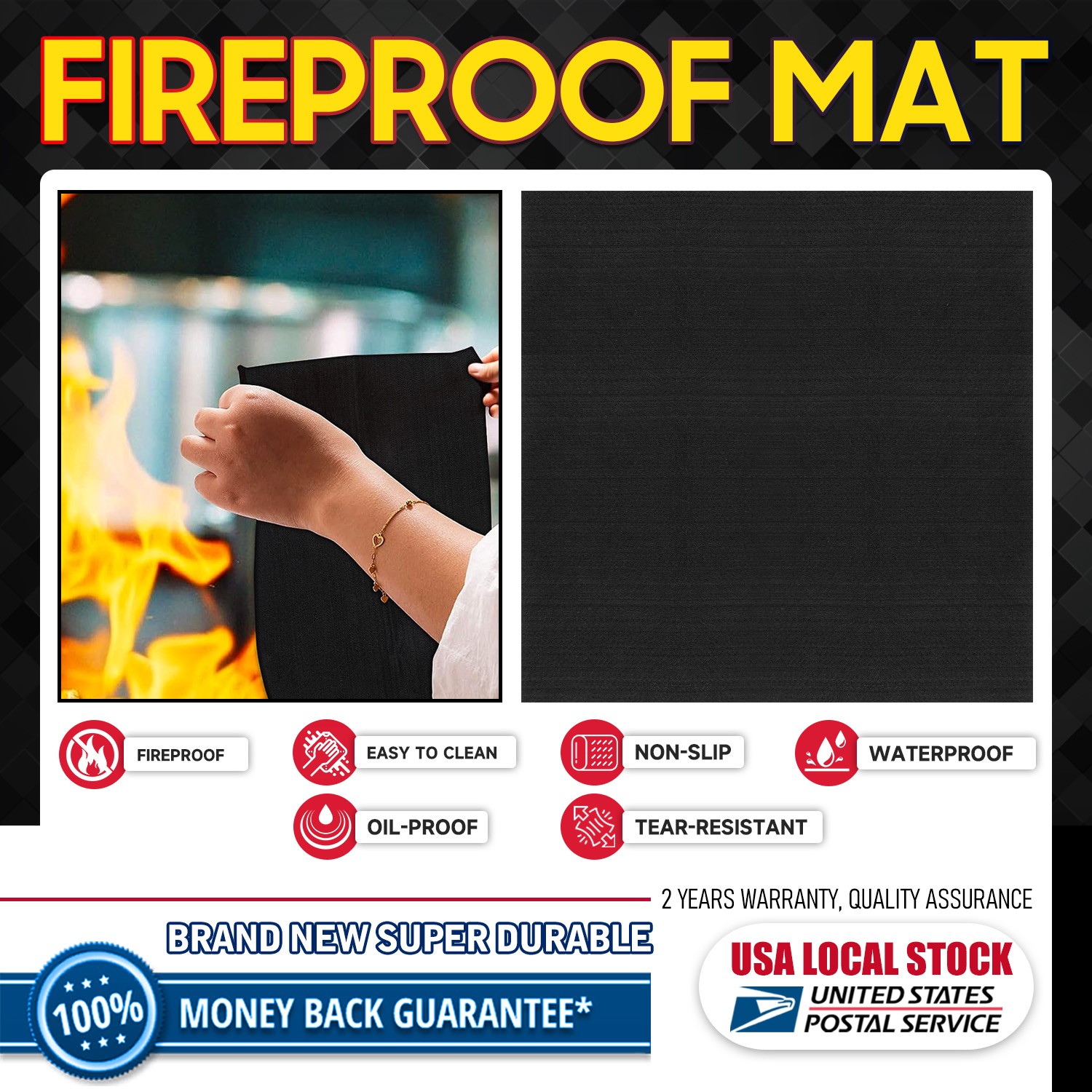 19.6"x19.6" High-quality welding professional protection fireproof mat reusable