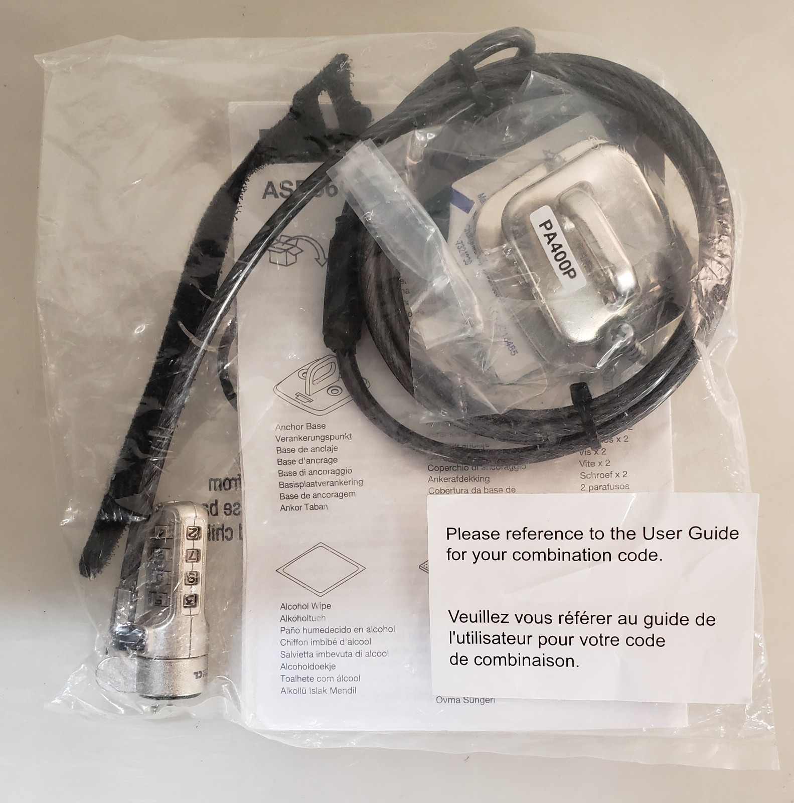 Targus ASP66GLX-S Defcon Trapezoid Serialized Combo Cable Lock NEW *SEALED*