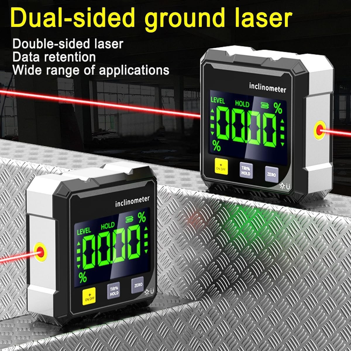 Digital Laser Angle Finder inclinometer, Protractor Tool, 4×90° High Accuracy