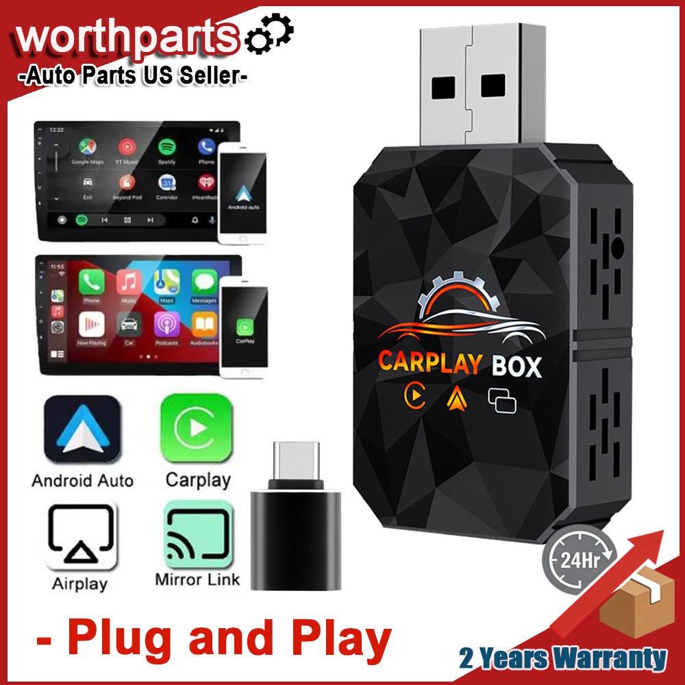 4-IN-1 Mini CarPlay Adapter Wireless CarPlay & Android Auto Mirror Link AirPlay