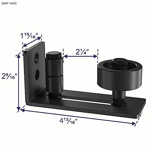 Sliding Barn Door Floor Guide for Bottom Adjustable Roller - 8 Setup 1 Black