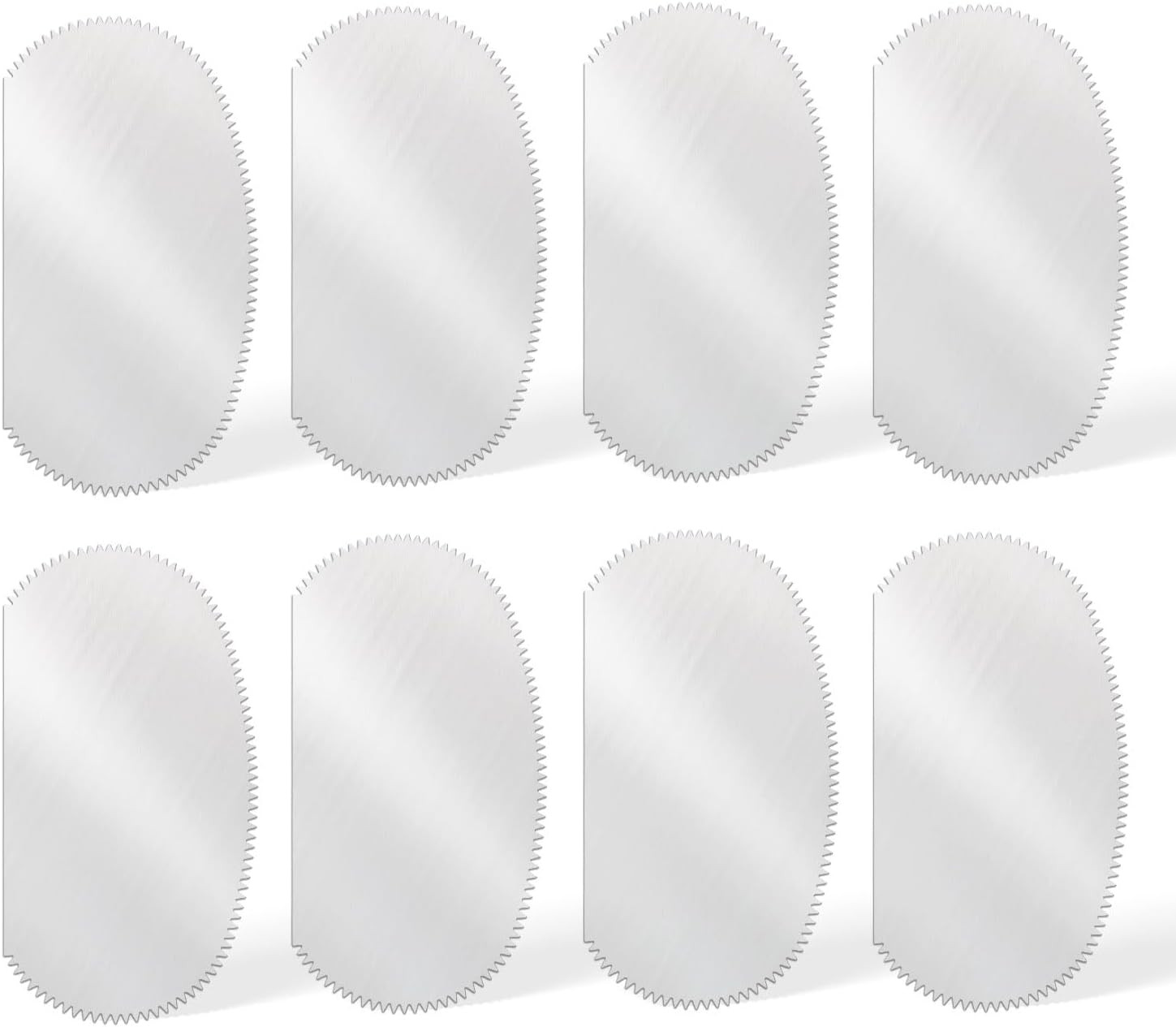 8Pcs Pottery Tools Serrated Scraper, Stainless Steel Clay Ribs Oval Modeling Cut
