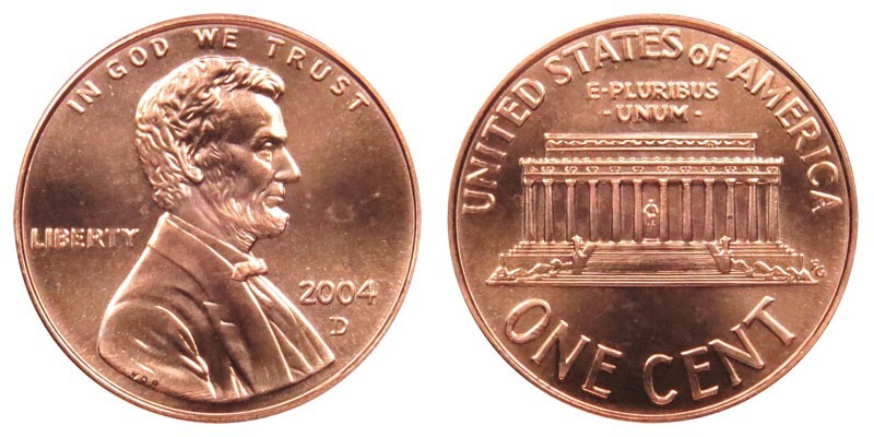 2004 D Lincoln Memorial Cent Copper Plated Zinc Penny ** ON HAND **