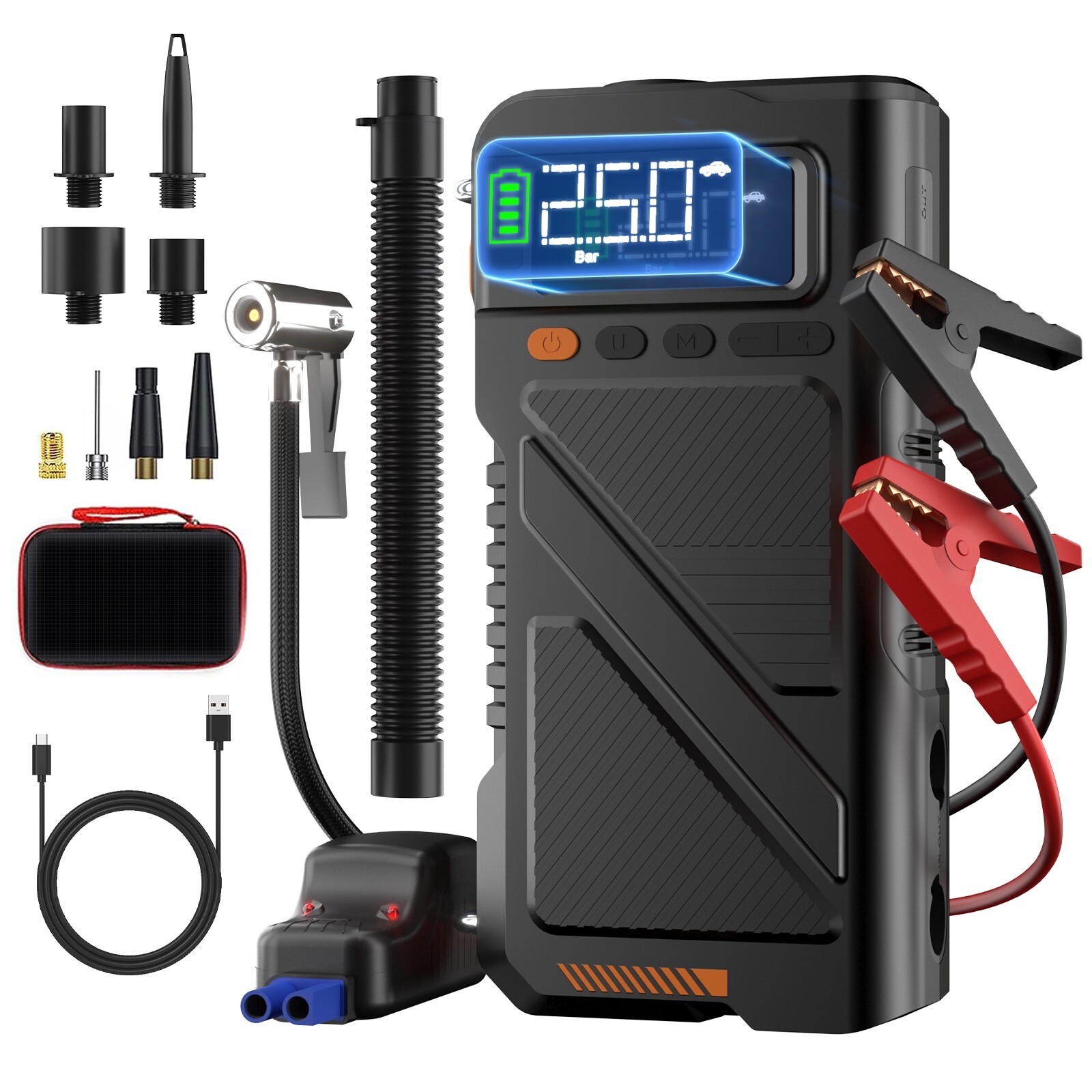 Geeneu Upgraded 12V 5000A Jump Starter with Air Inflator & Deflator Compressor