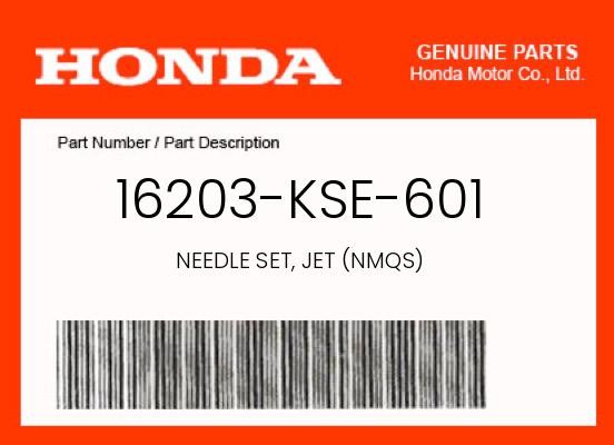 Honda Genuine Needle Set, Jet (Nmqs) - 16203-Kse-601