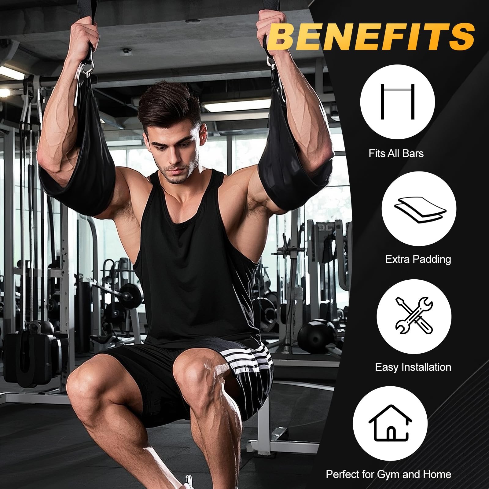 Ab Straps for Pull Up Bar: Hanging Ab Abdominal Sling Straps for Pull up Arm ...