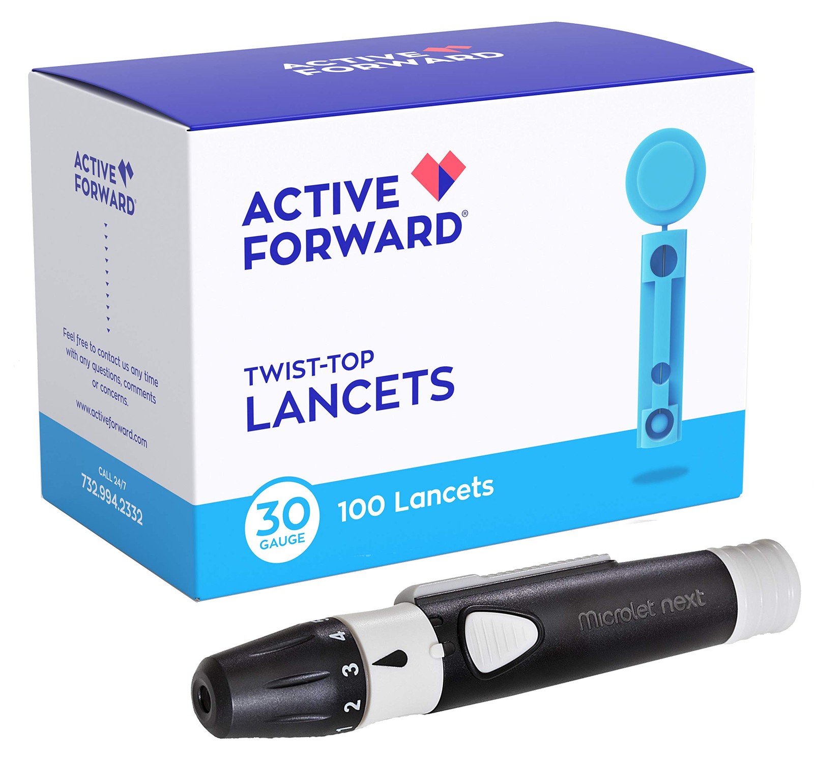 Microlet Lancing Device With 30g Lancets Blood Glucose Test Home 100 PCS