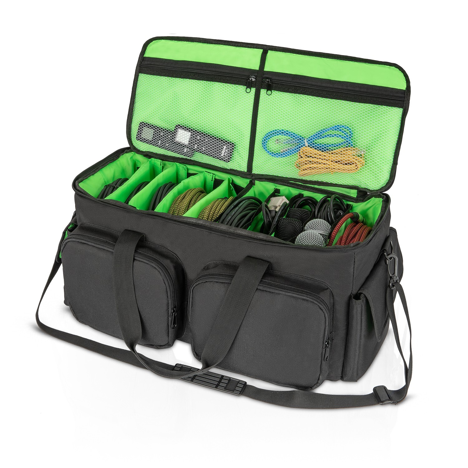 Saviour DJ Cable File Bag, Detachable Padded Bottom and Dividers, Travel Gig