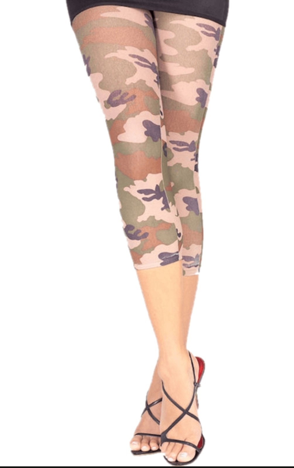 Secret Wishes Sexy Army Camouflage Footless Capris Tights Ladies Rubies OS New