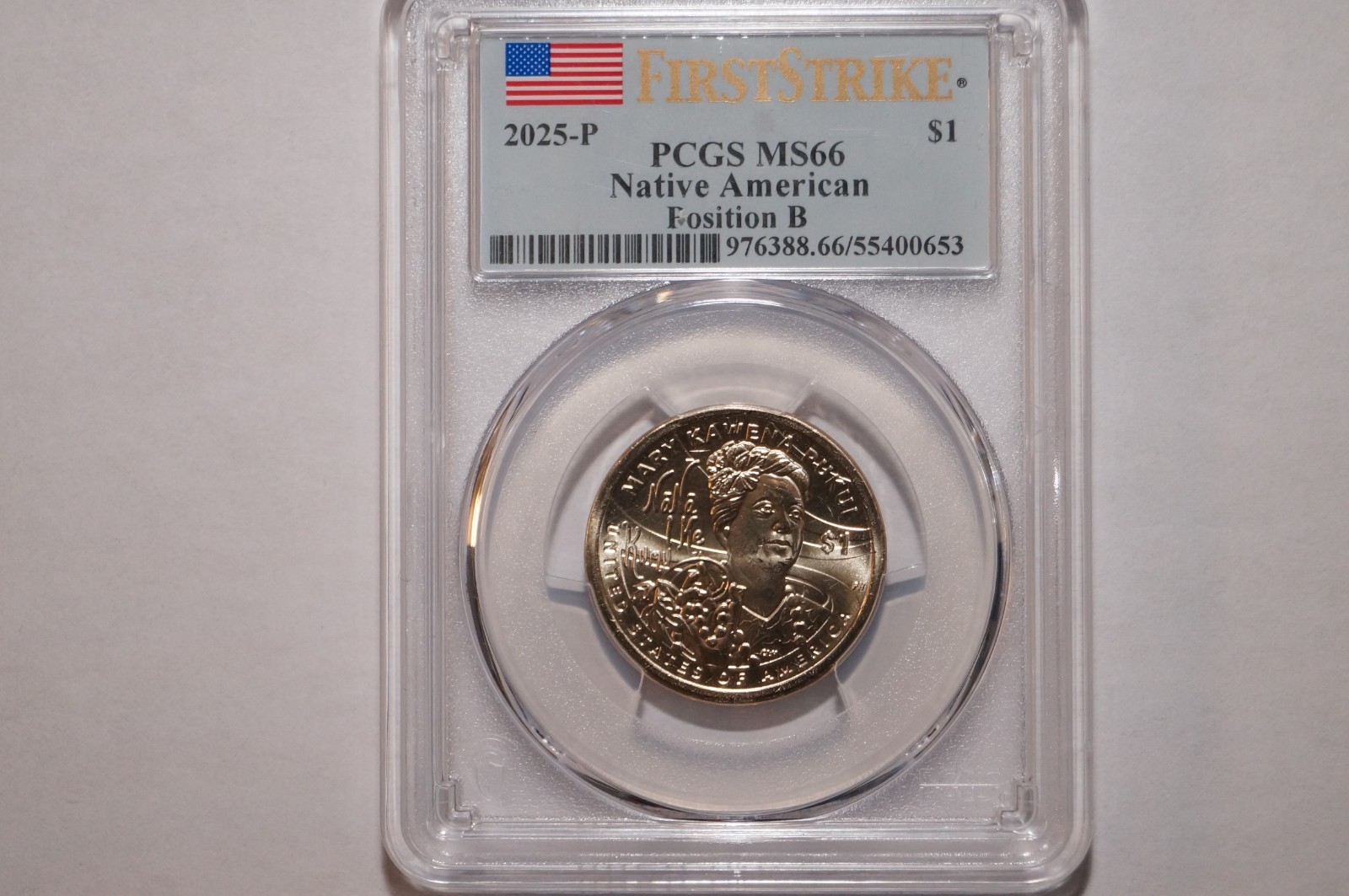 2025-P NATIVE AMERICAN DOLLAR POSITION B GRADED PCGS MS66 FIRST STRIKE