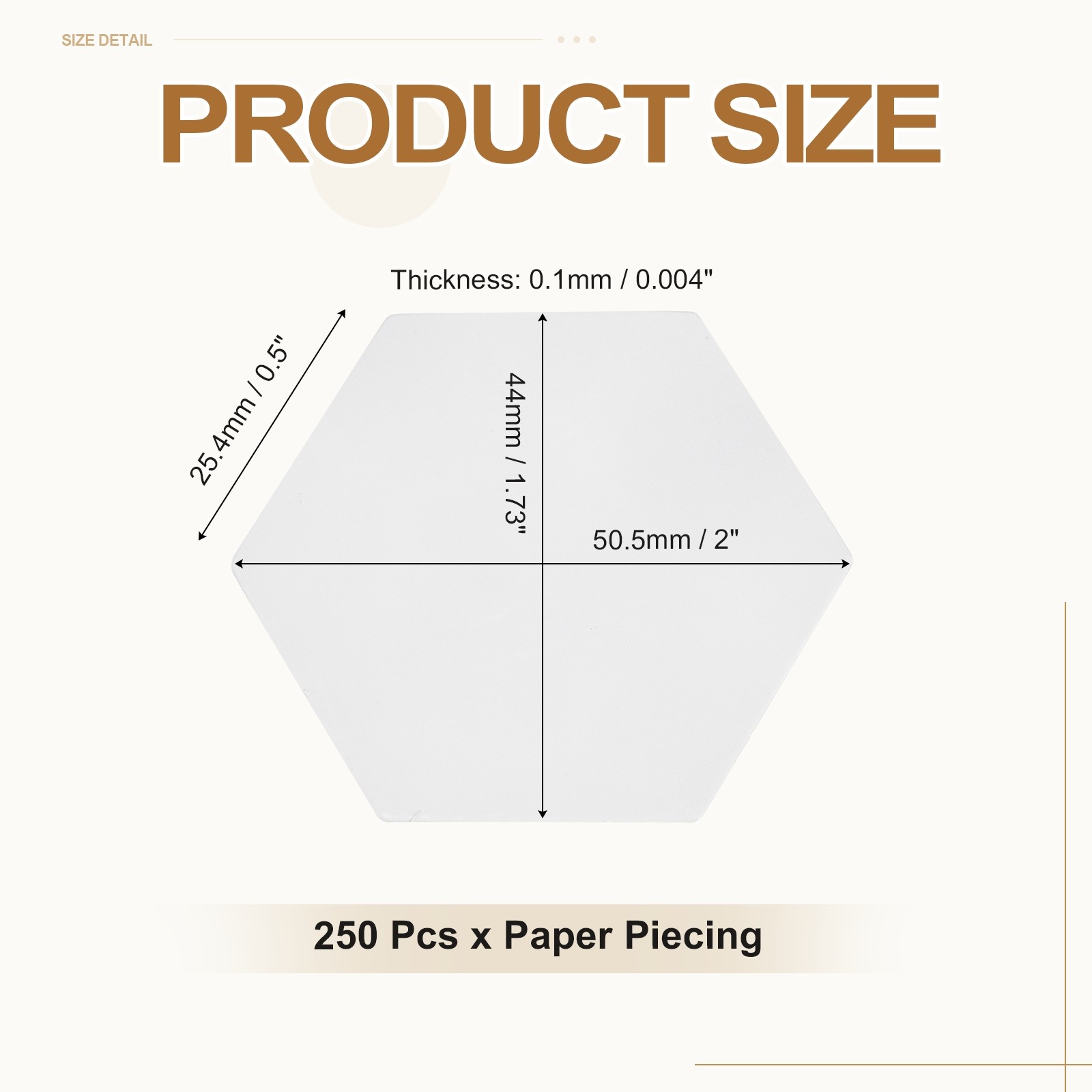 250 Pcs Hexagon Paper Piecing, 1" English Quilting Templates for Patchwork