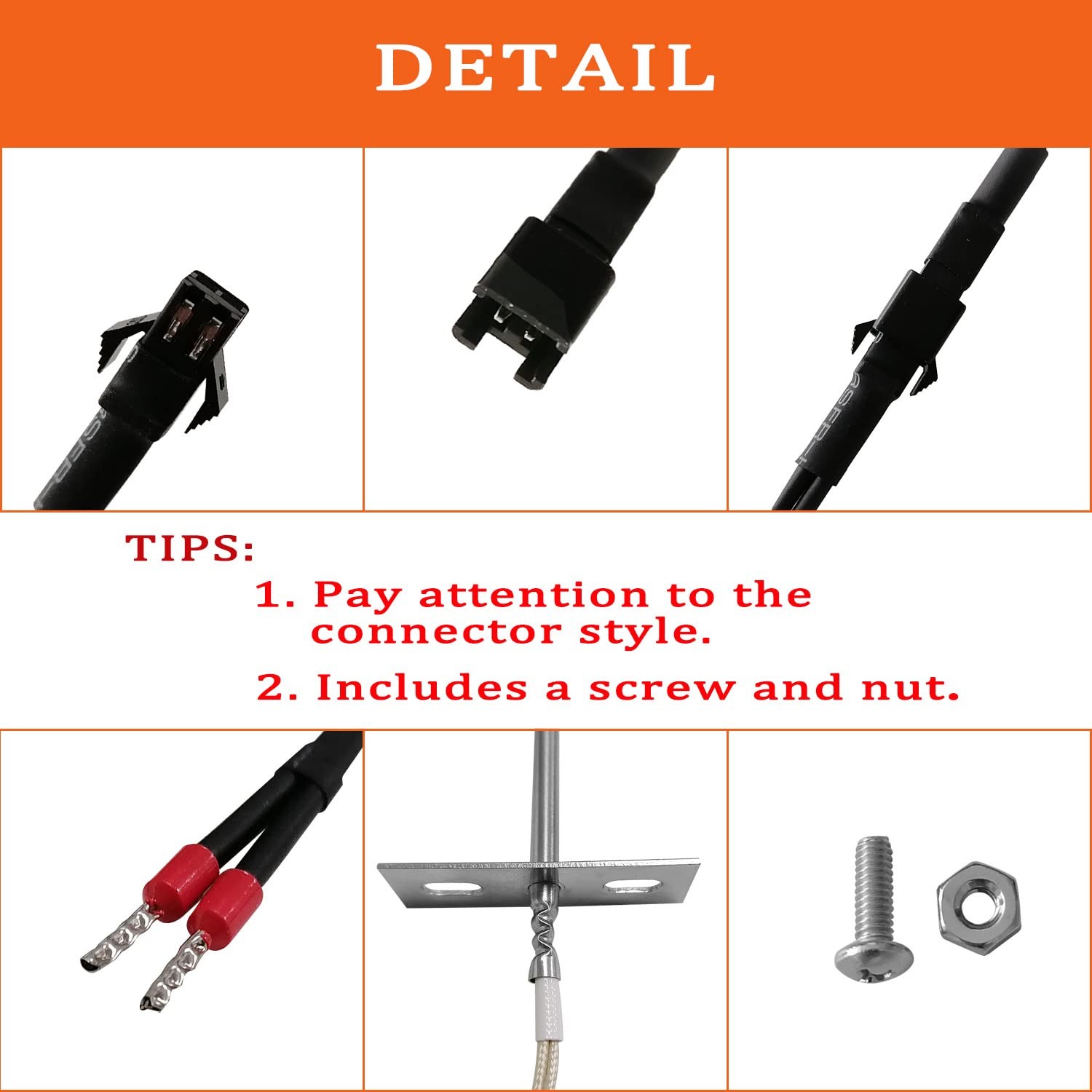 Replacement RTD Temperature Probe Sensor for Most Pit Boss Probe, black