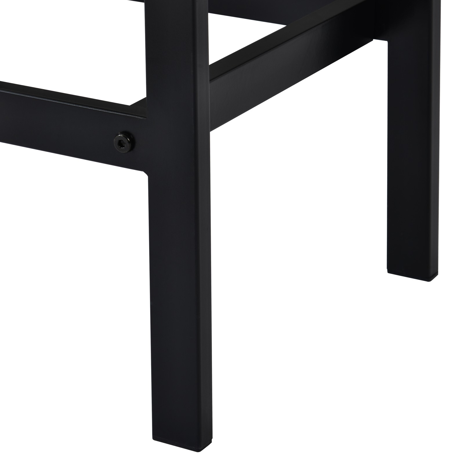 Dining Table Set with 3 Stools Pub Kitchen Set Side Table with Footrest Brown