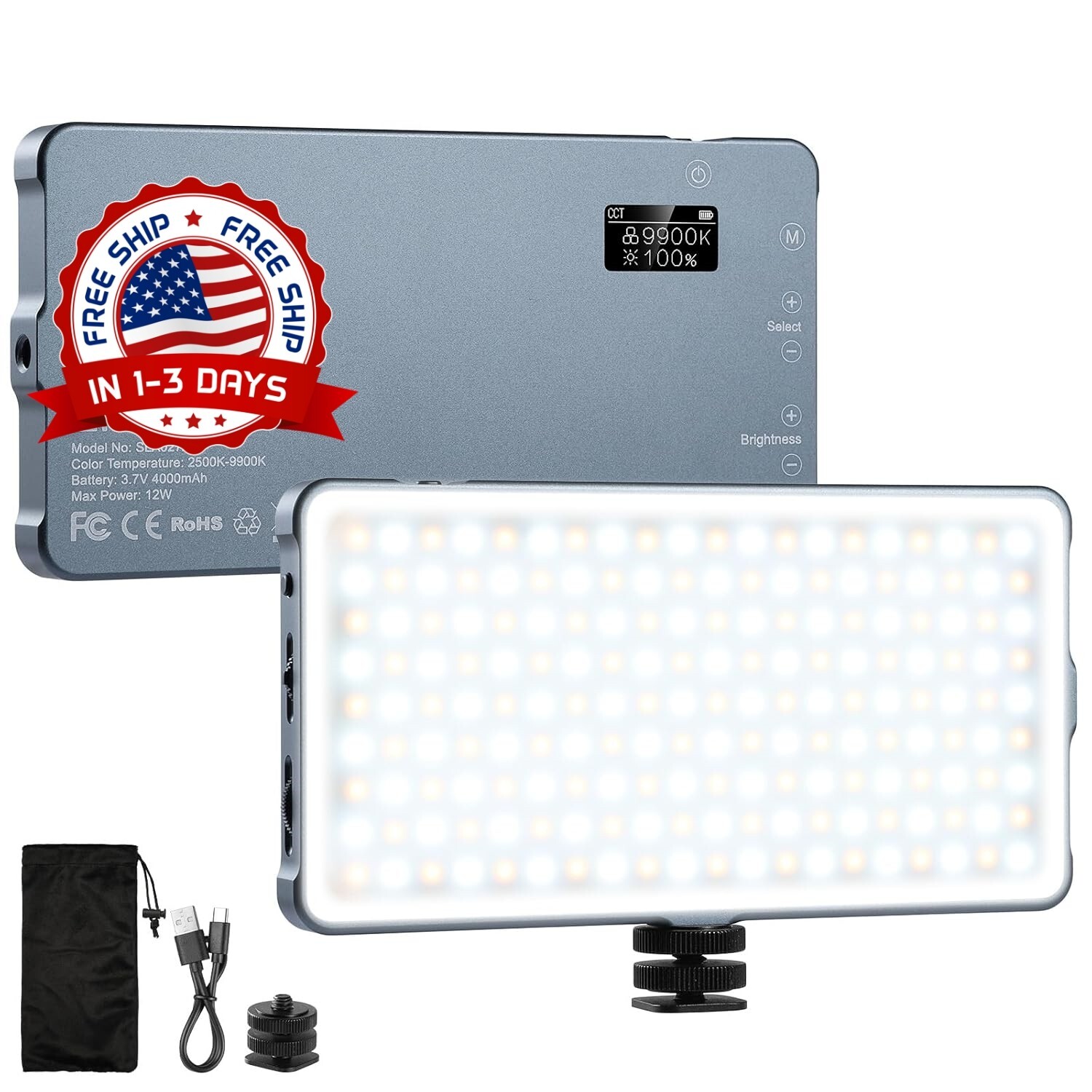 Luz Led Para Fotografia Video Camara 180 LED Potente De Cámaras DSLR 4000mAh NEW