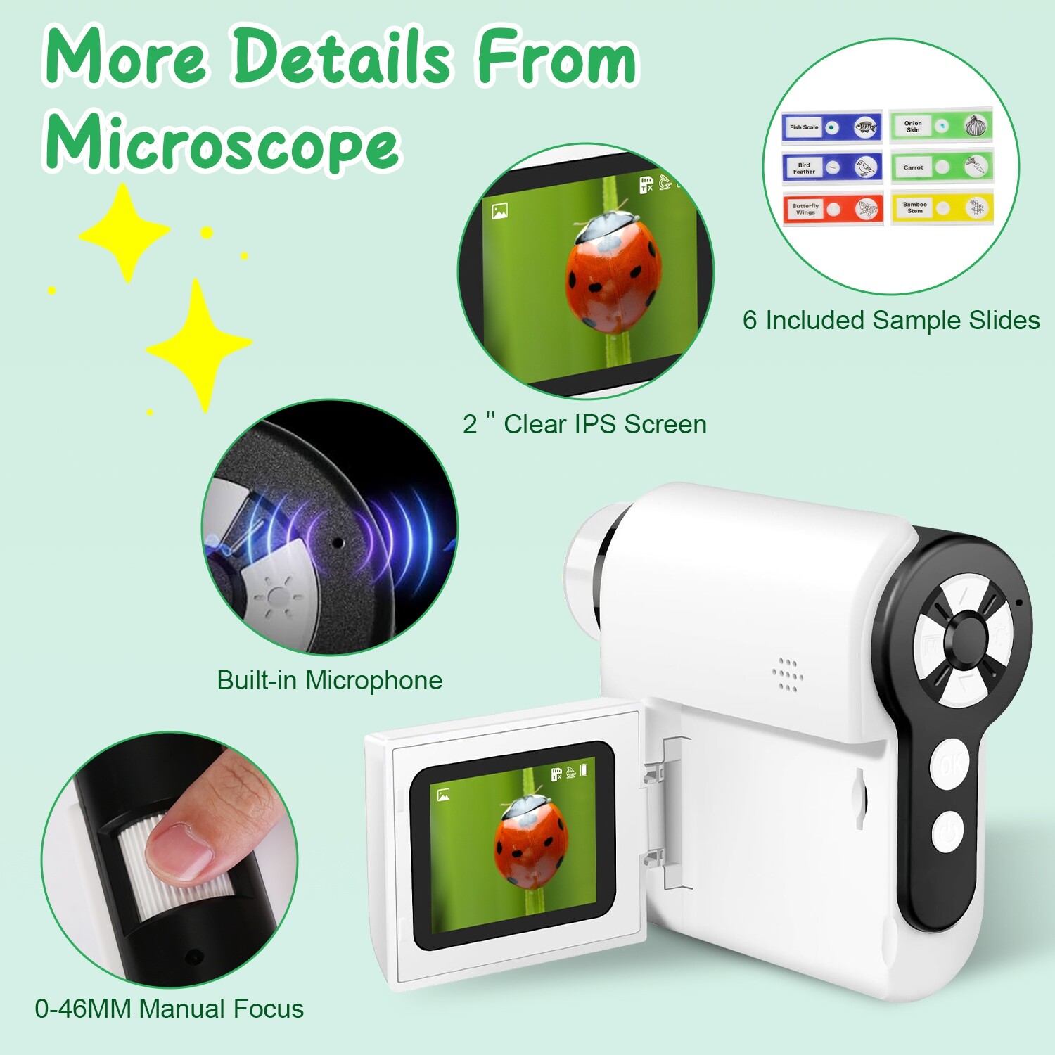 Portable Handheld Microscope DV Camera Pocket Telescope 100X-1000X Magnification