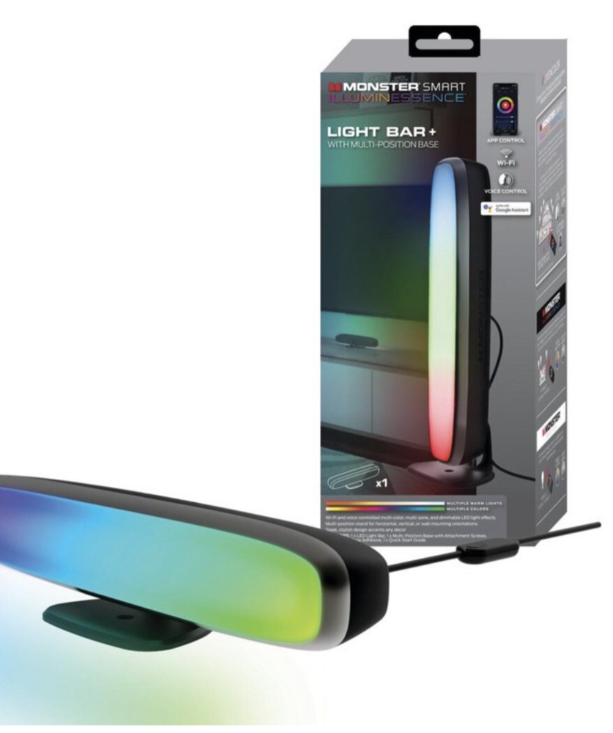 Monster Smart Color Changing LED Light Bar - 1 Pack Remote Control Multi Colored