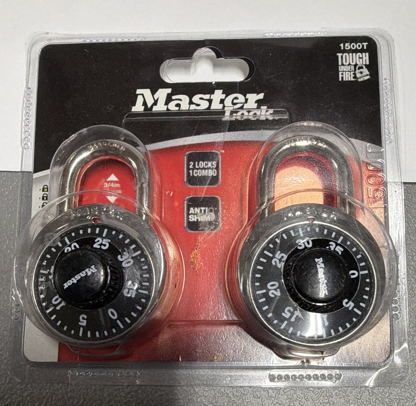 Master Lock 1500T Resettable Combination Padlocks 2-Pack Metal/Steel Shackle