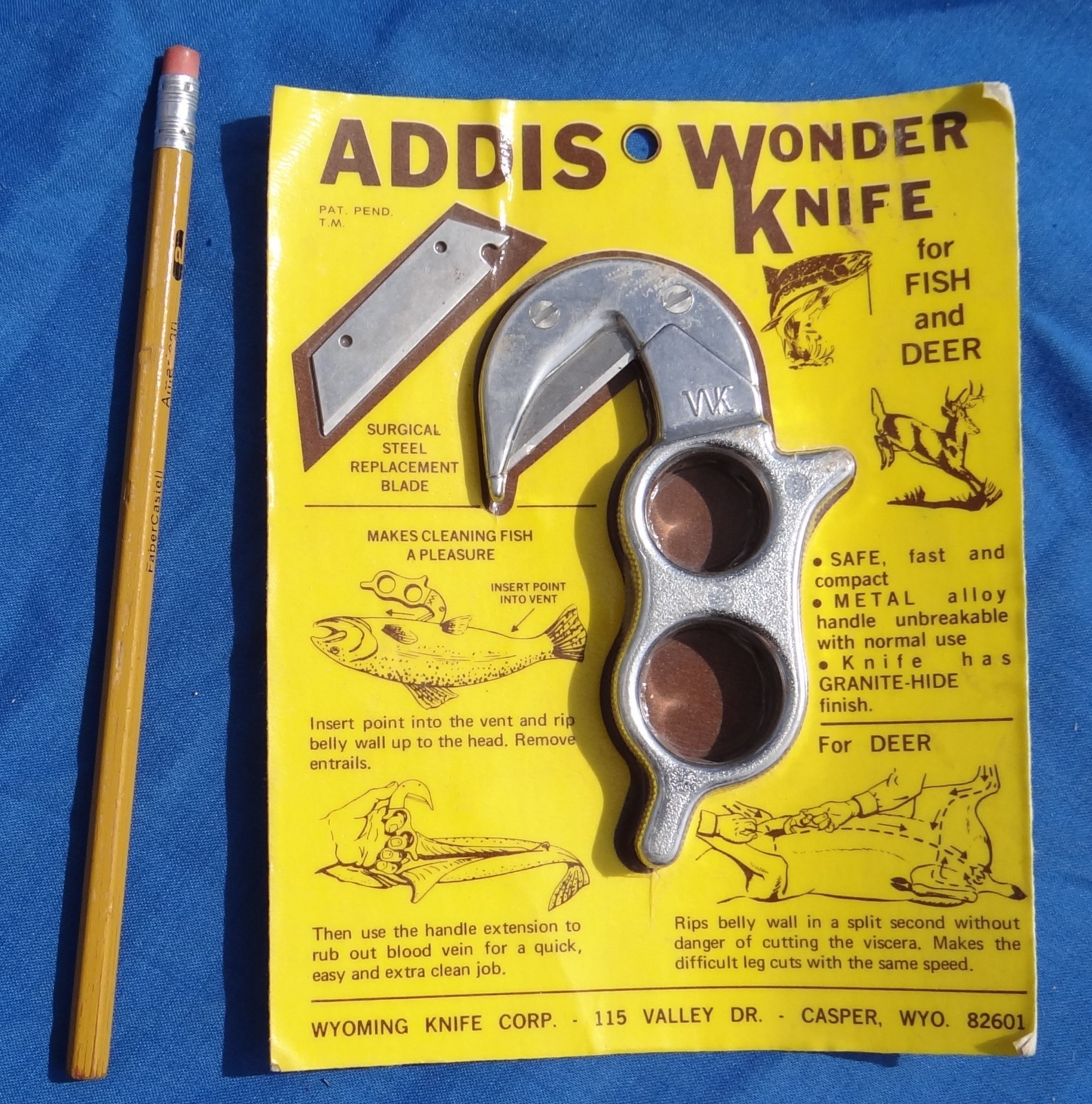 NOS ADDIS Wonder Knife Wyoming Knife Corp Casper Wyo Factory Sealed Blister Pack