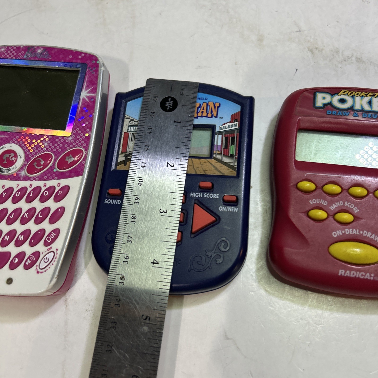 Handheld Games Barbie Hangman Poker All Work 3 Pack Bundle
