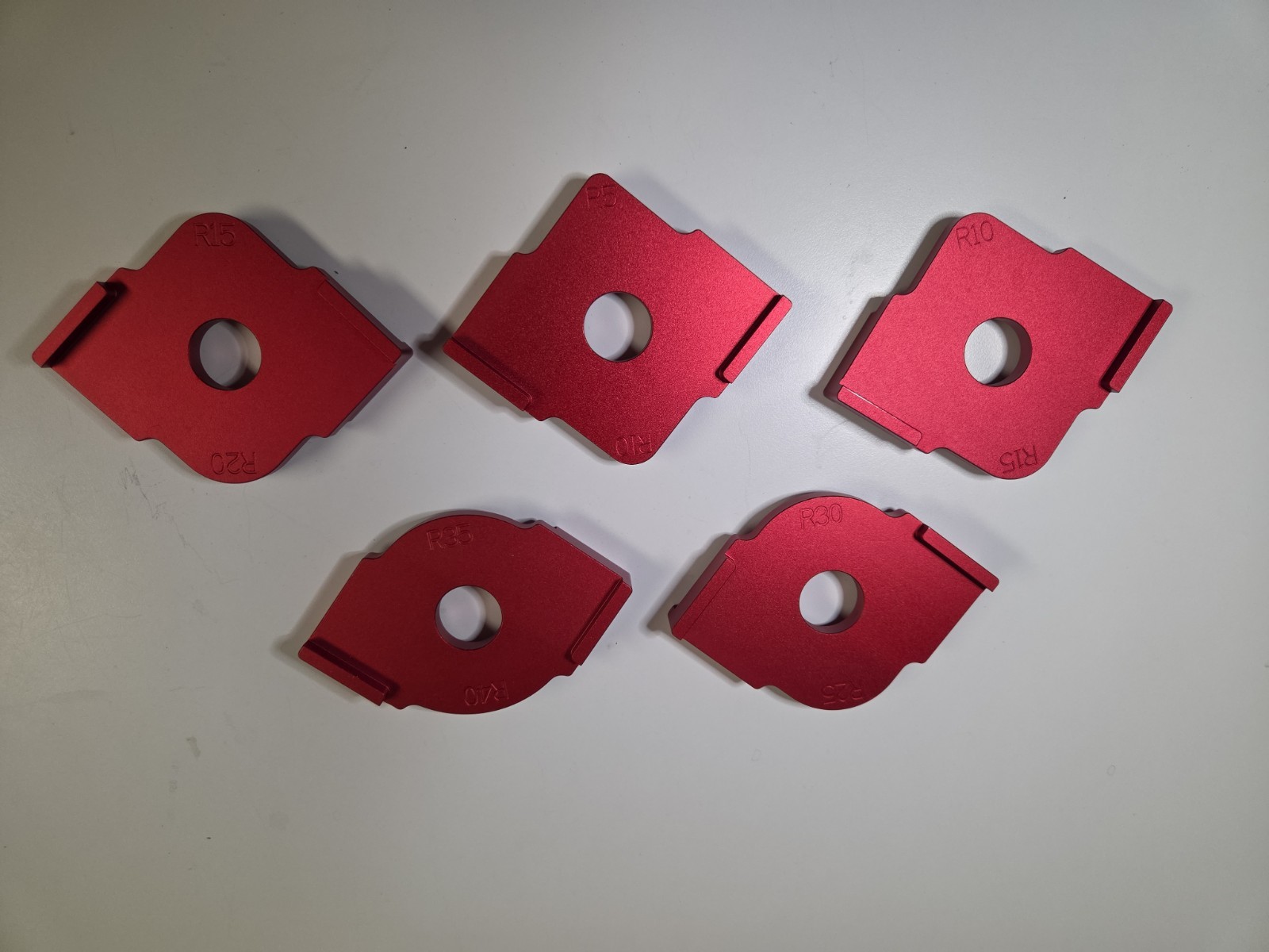 5 Piece Set - Aluminum Alloy Corner Radius Template Jigs for Router 10-Radiuses