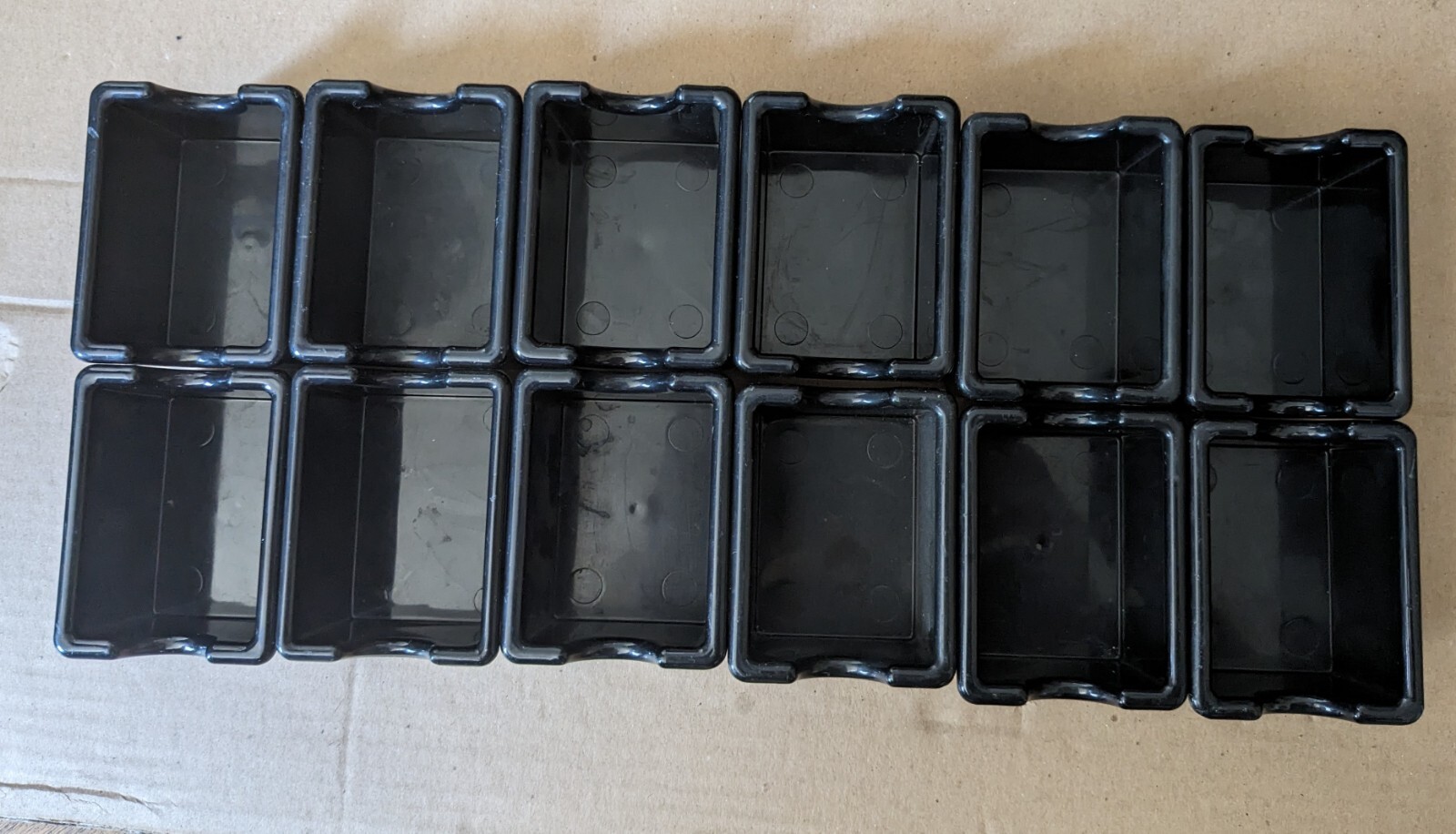 Lot Of 12 Black Plastic Sugar, Jelly, Ketchup Packet Holder. 6 New And 6 Used.