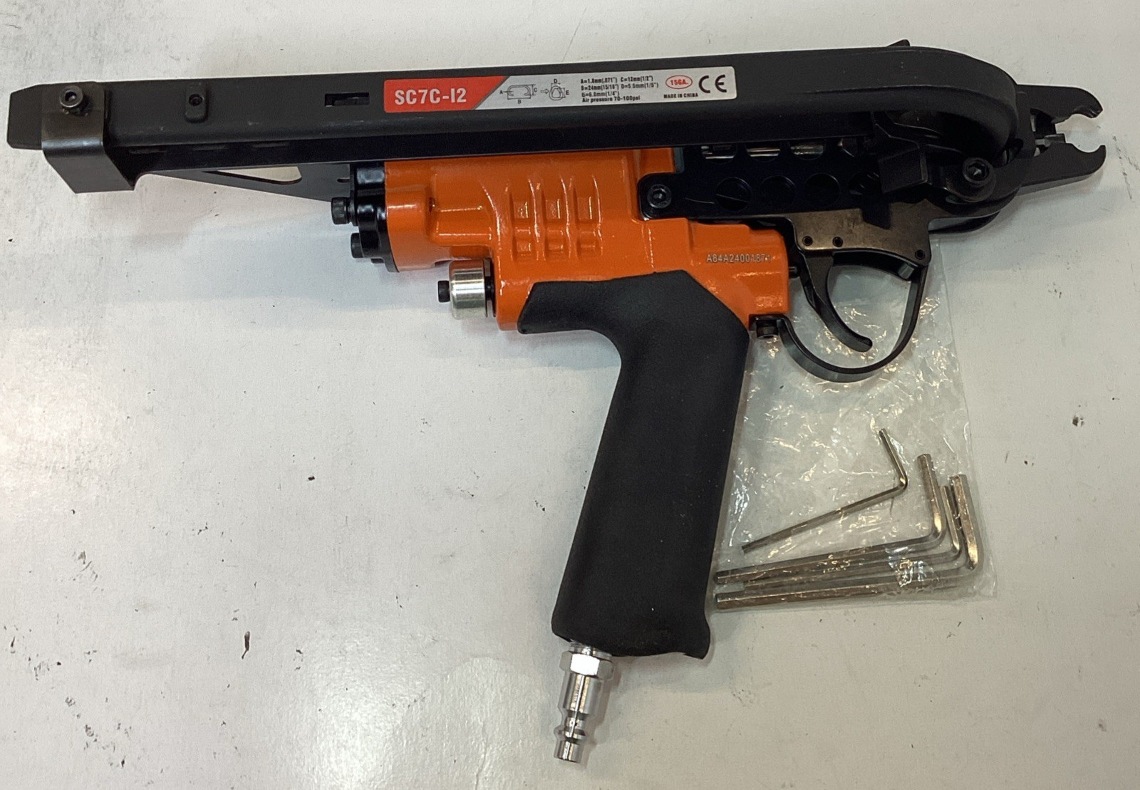 SC7C-12 Pneumatic C-Ring Hog Ring Gun Air Clinch Tool w/Hex Keys