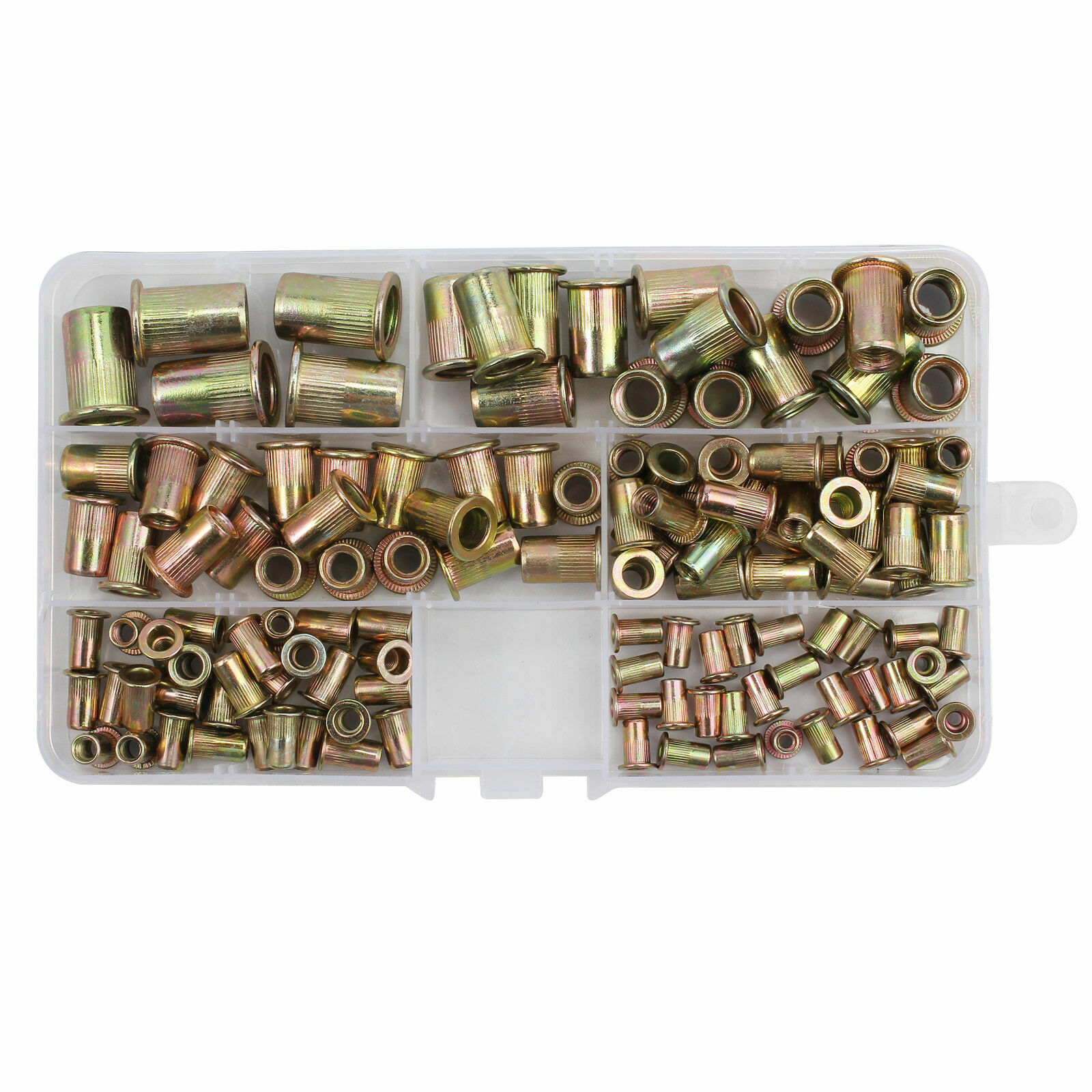 150PCS M3 M4 M5 M6 M8 M10 Rivet Nuts Kit Open End Threaded Rivnut Nutsert Insert