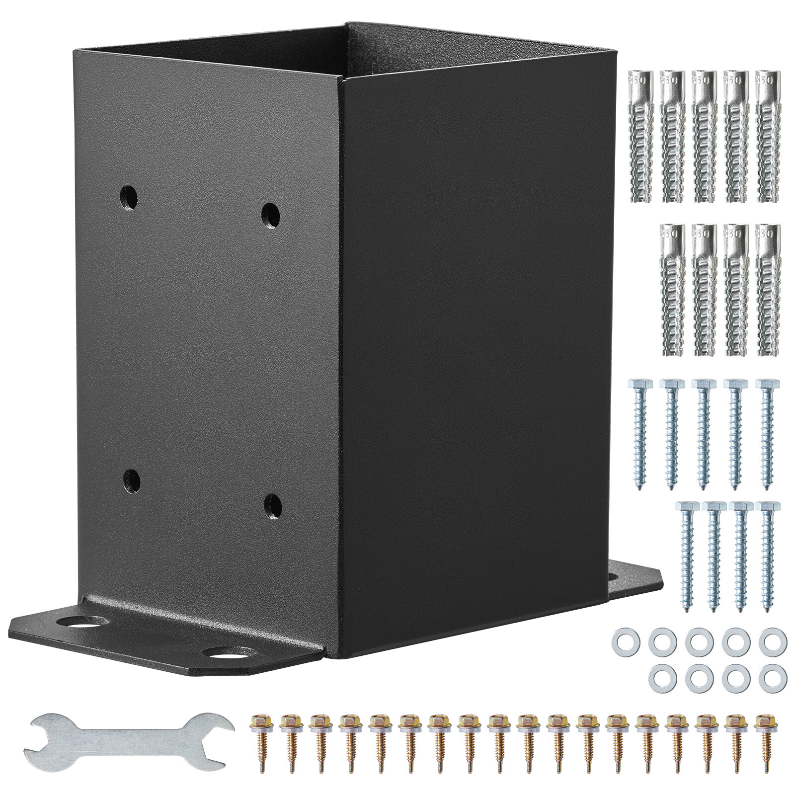 VEVOR 2 Pack 4x4 Post Base Brackets Heavy Duty Wood Post Fence Post Anchor