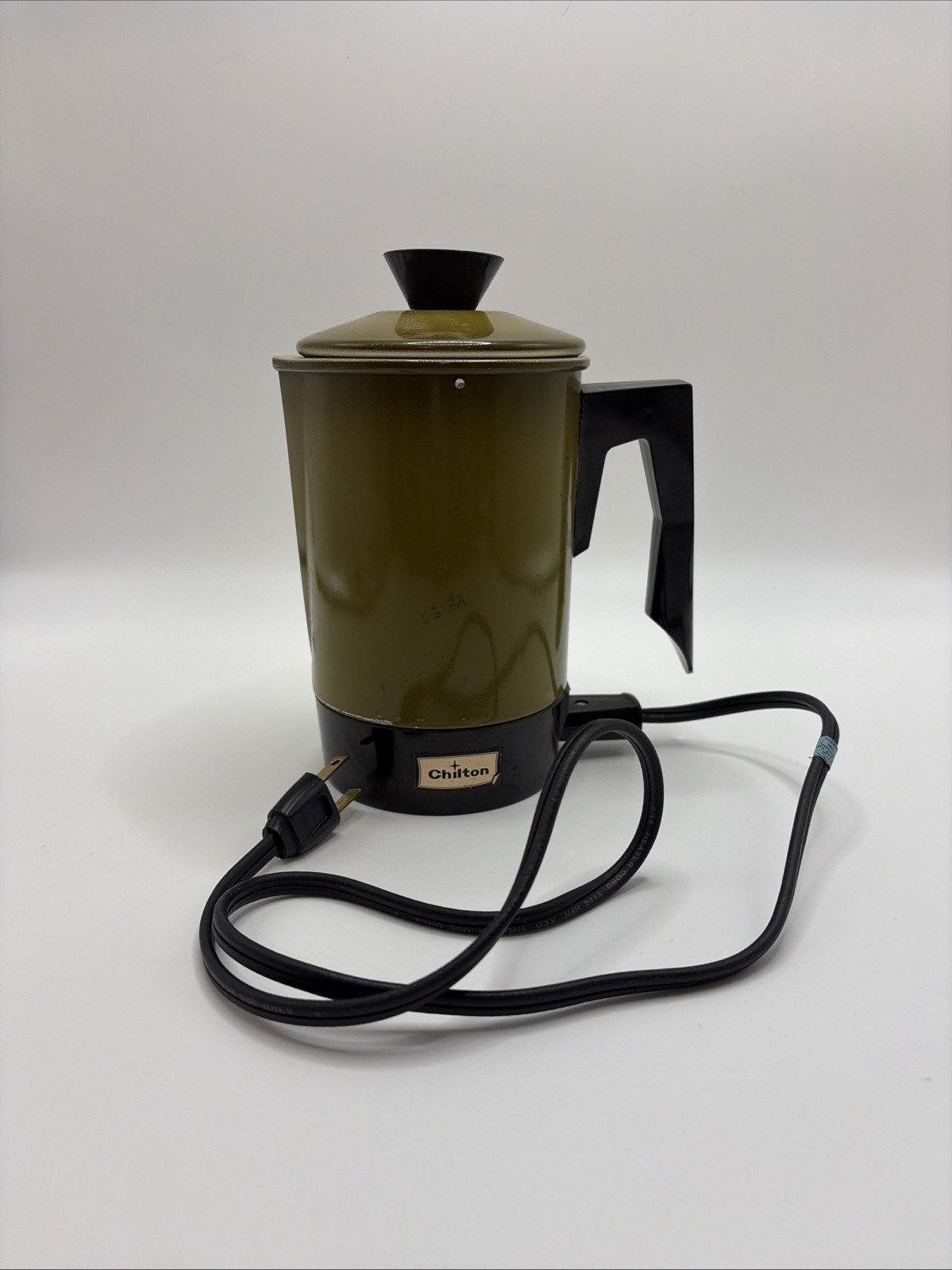 Vintage Chilton Electric Insta-Pot Aluminum Coffee Tea Pot 2-5 Cup Camp Green