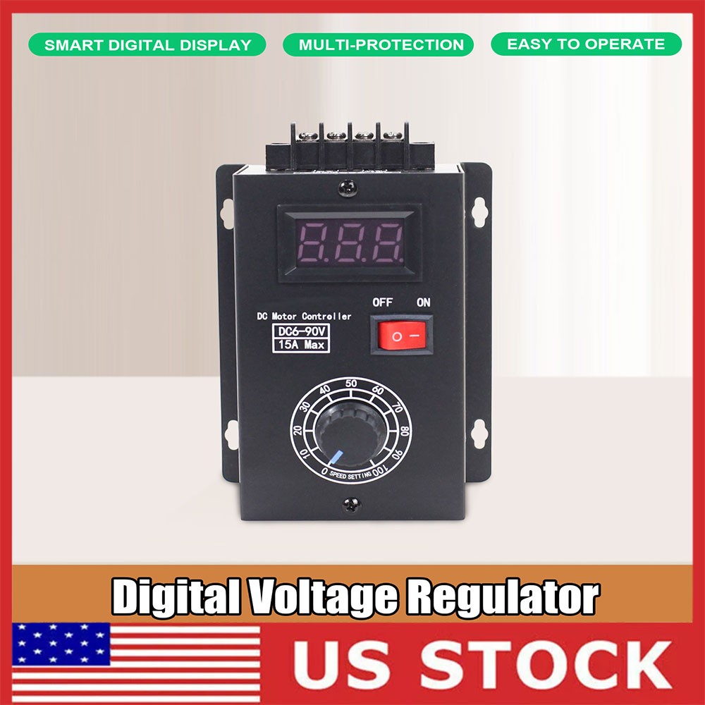 Motor Speed Regulator DC 6V-90V Digital LED PWM Motor Controller Switch Reverse