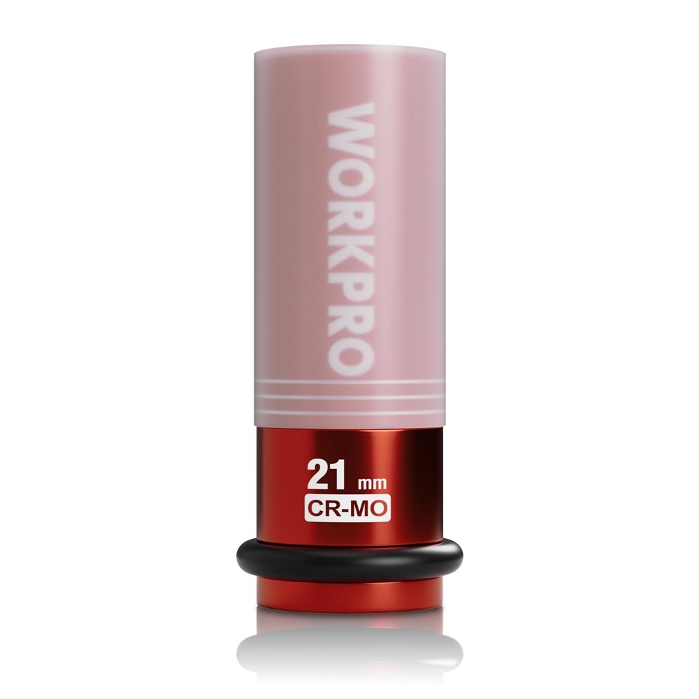 WORKPRO 1/2" Drive 21mm Deep Thin Wall Socket 6-Point Impact Lug Nut Socket US