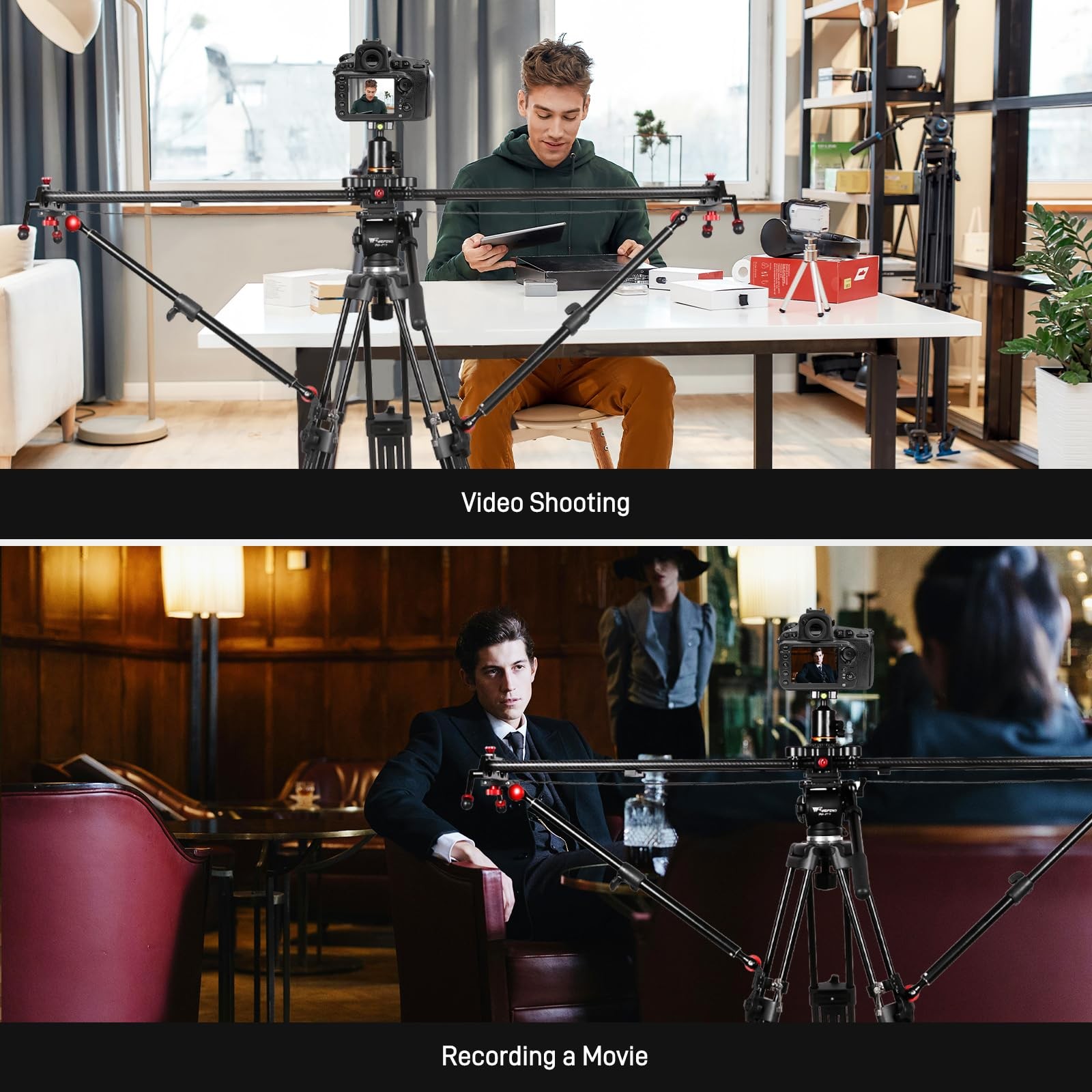 GVM Camera Slider Support Arm,Stabilizer Adjustable Tripod Stability Arm