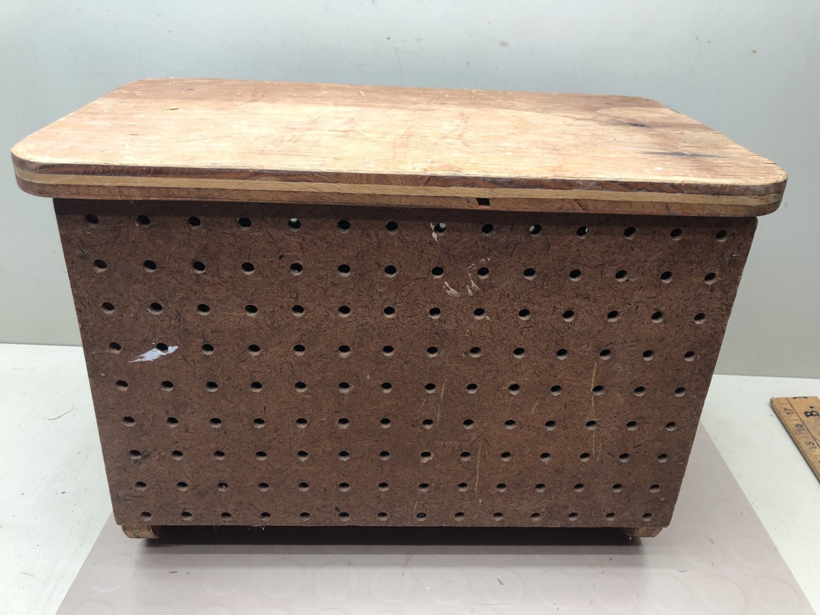 Vintage Wood Step Stool Rustic Wooden - Handmade Storage