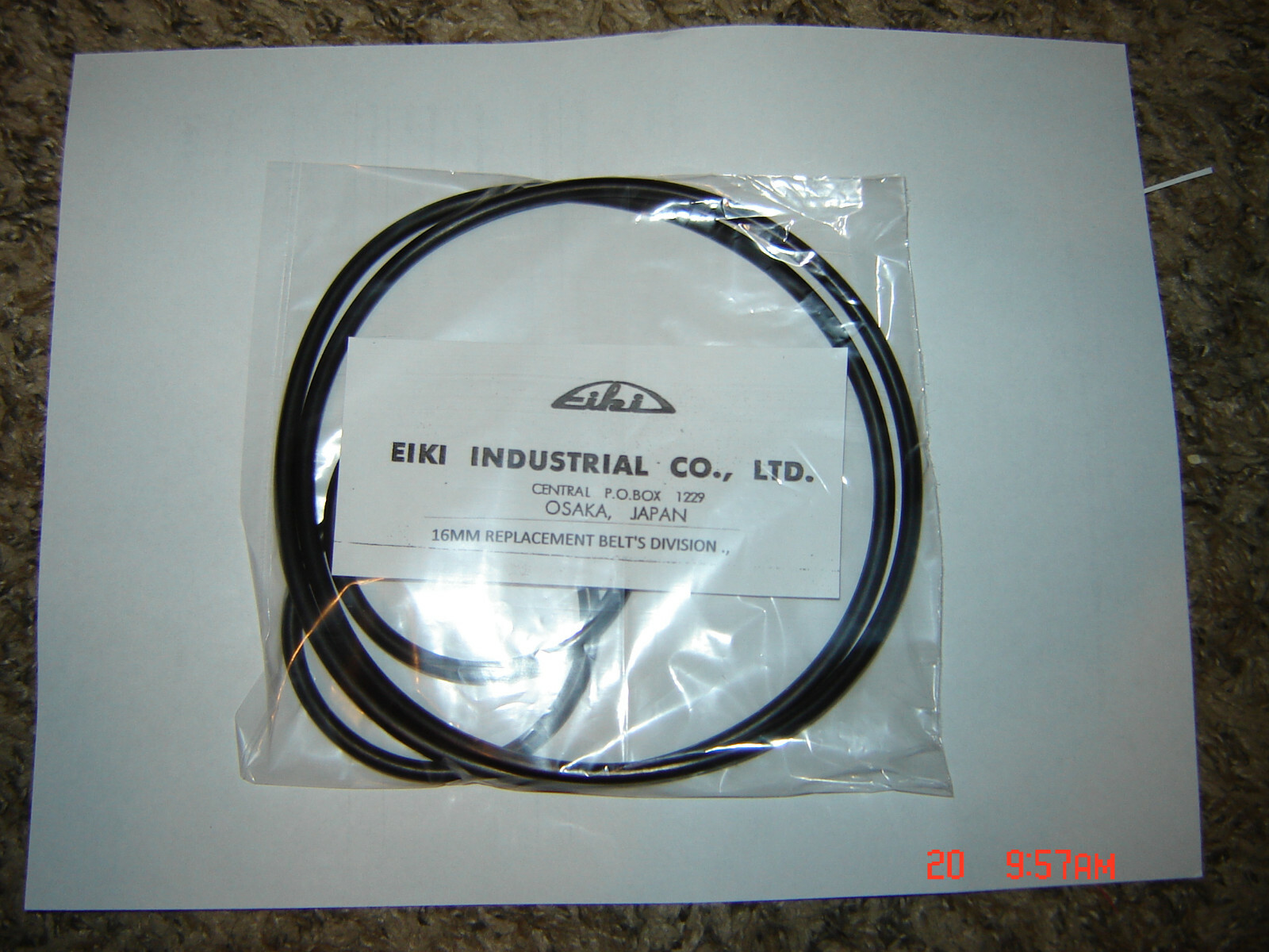 16MM EIKI RT-1 Projector Belts, 4 Belt Set / 16mm Eiki Rt-1 Kit, Eiki RT1 Belts