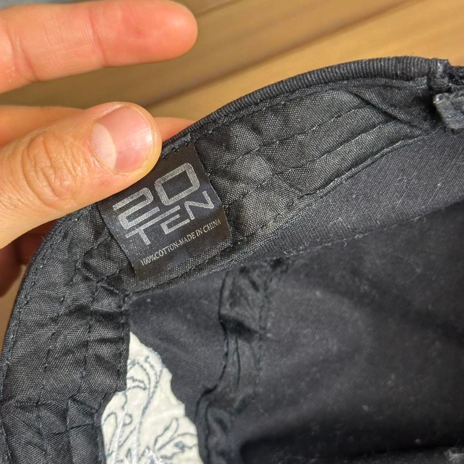 Y2K black and white cross embroidered cap