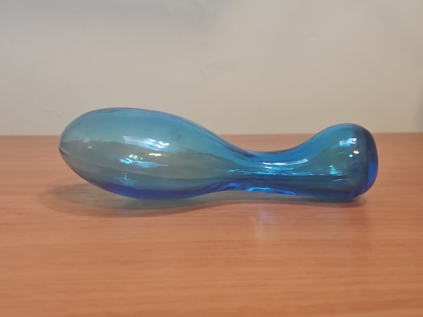 Antique Glass Blown Blue Sock Darner