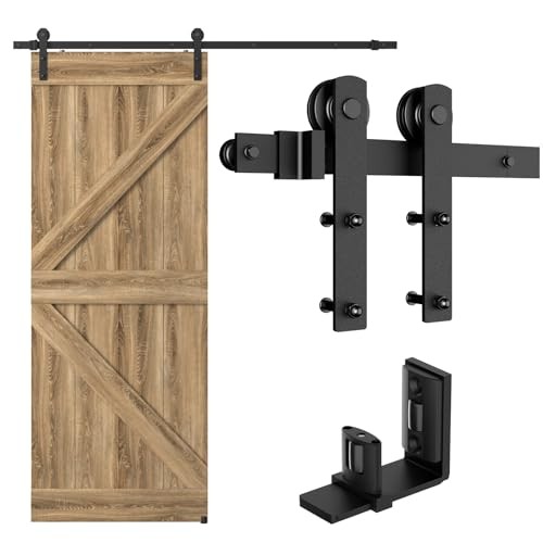 72”/6FT Sliding Barn Door Hardware Kit with Adjustable U Shape Barn 72"/6FT