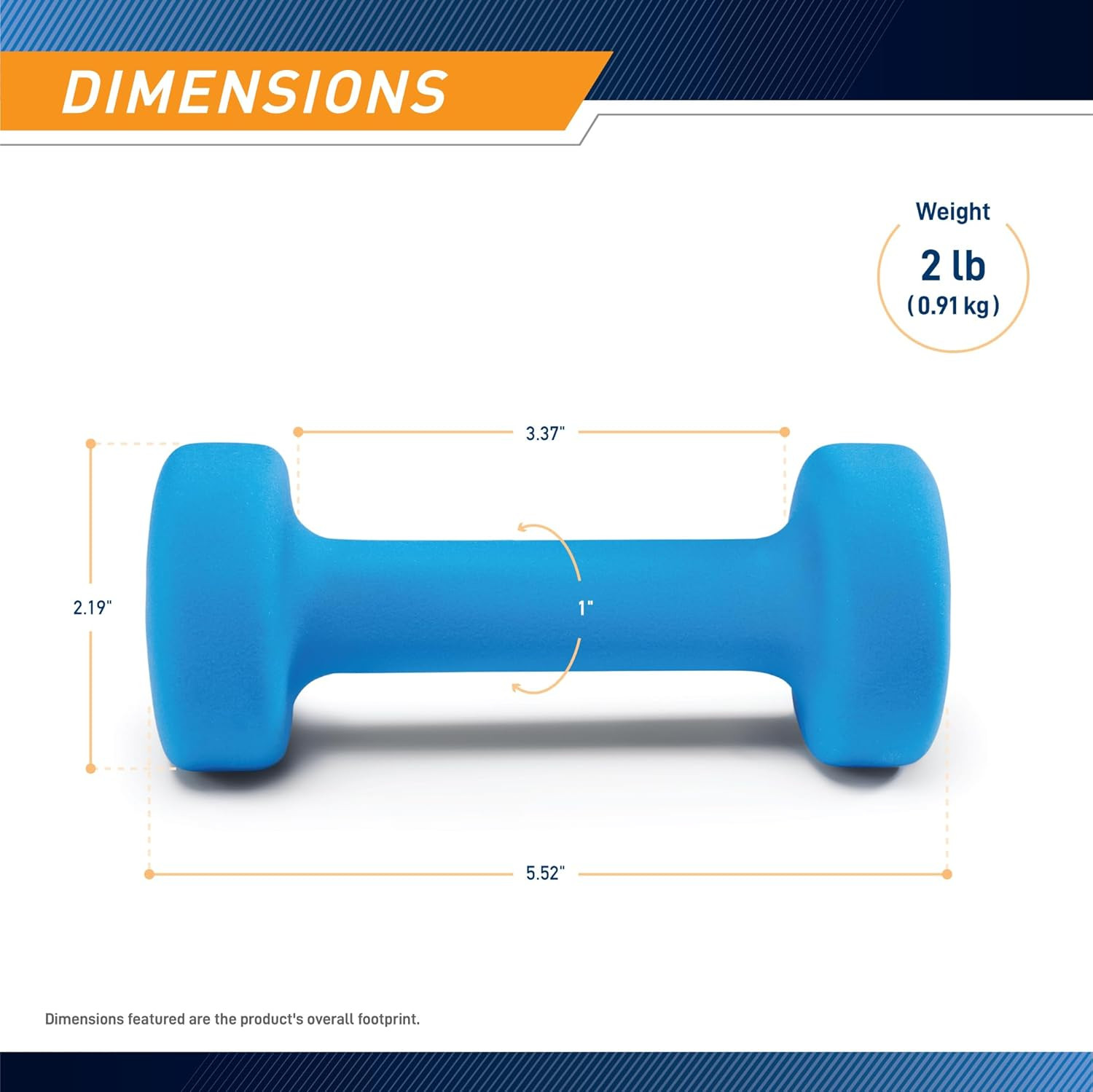 Colored Neoprene Dumbbell (Sold in Singles or Set) Hand Weights, Exercise Fre...
