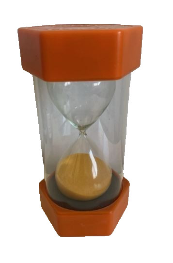 TICKIT SAND TIMER 10 MINUTE EDUCATIONAL ACTIVITY ORANGE 6.3" ENGLAND #92019