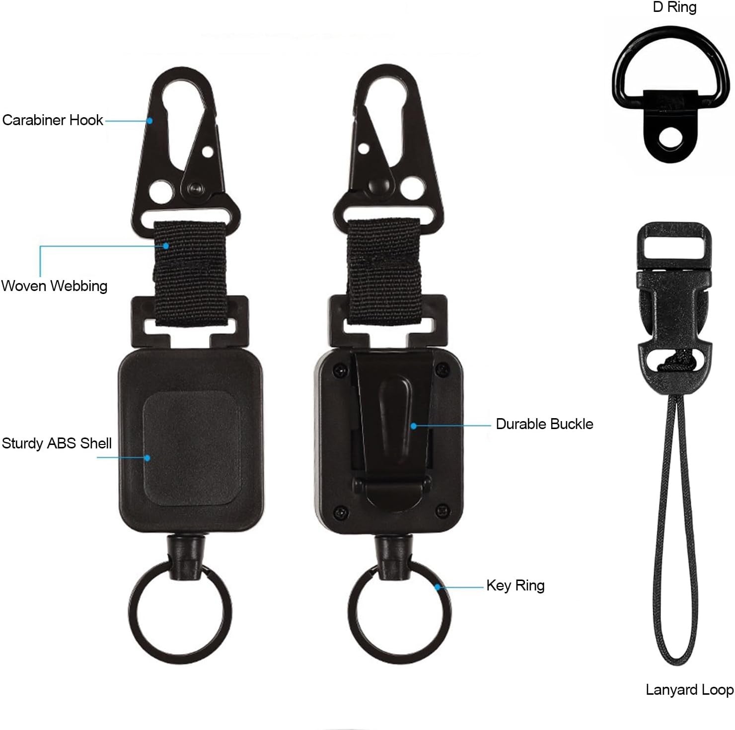 Effortless Installation! CB Mic Retractable Holder with 24" Steel Tether, 2 Pack