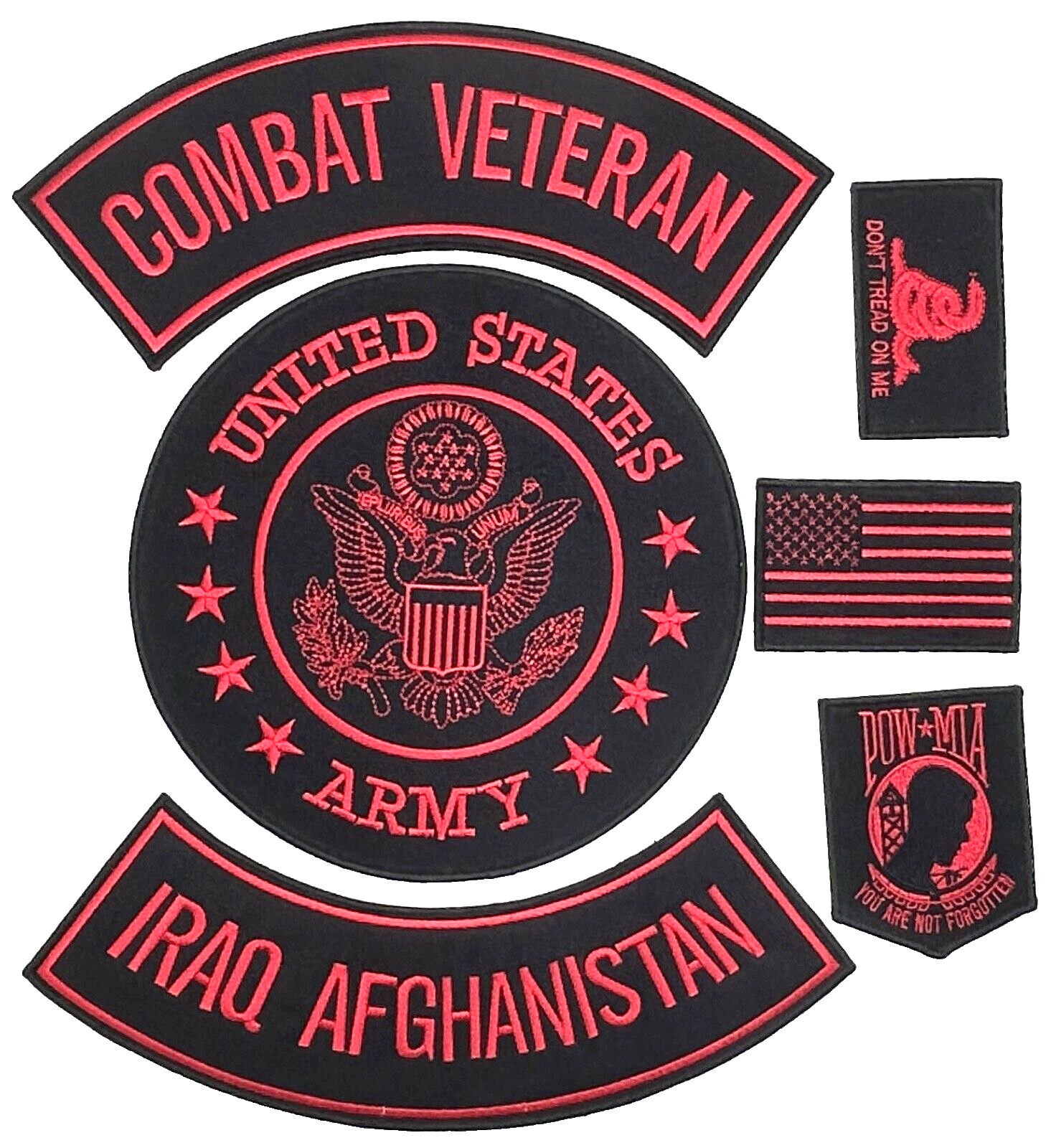 US ARMY SEAL COMBAT VET. IRAQ AFGHAN MILITARY MOTORCYCLE VEST LOT OF 6 PATCHES
