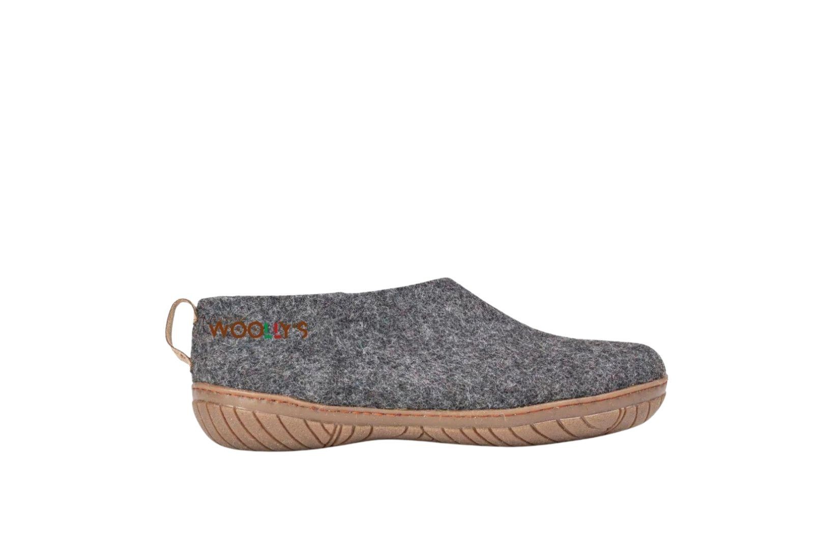 Outdoor Charcoal Wool Shoes with Durable Rubber Outsole - Comfortable