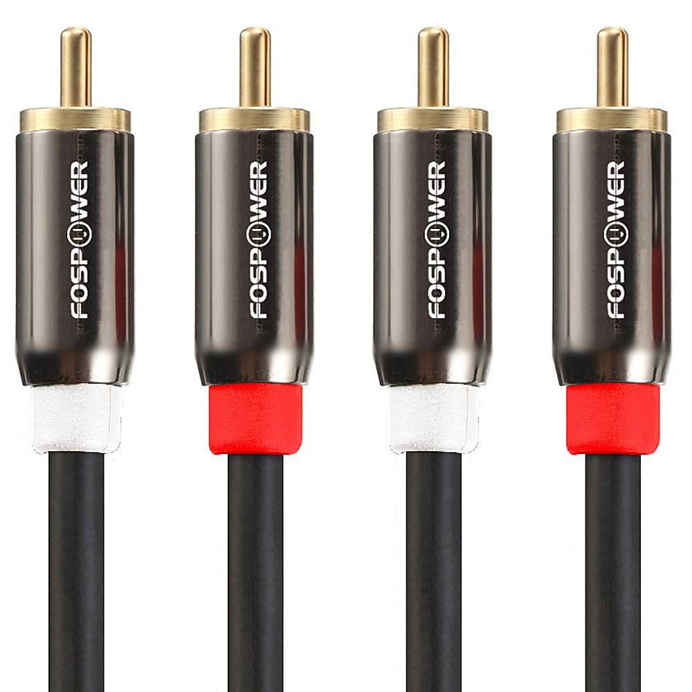 FosPower (2 Pack 2 RCA M/M Stereo Audio Cable 6 Feet 2 Pack, 2 - 6FT