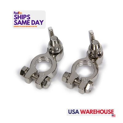 Quickcar 57-610, 2 Pack Nickel Brass Top Post Battery Terminl Nickel Plated