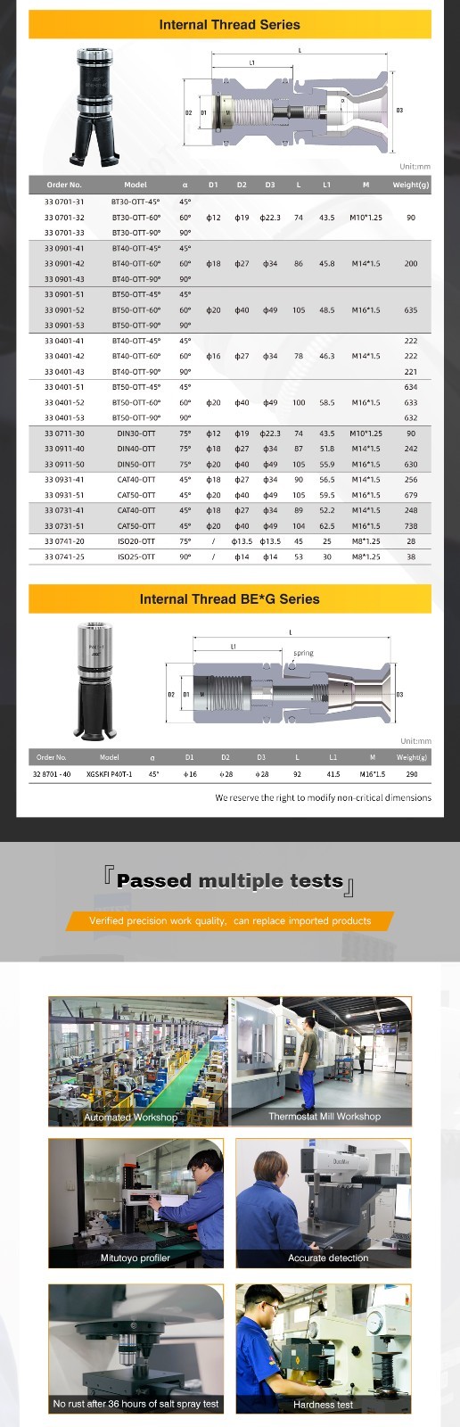 SFX ISO25-OTT Internal Thread Pull Claw For CNC Four-Petal Spindle Pull Claw