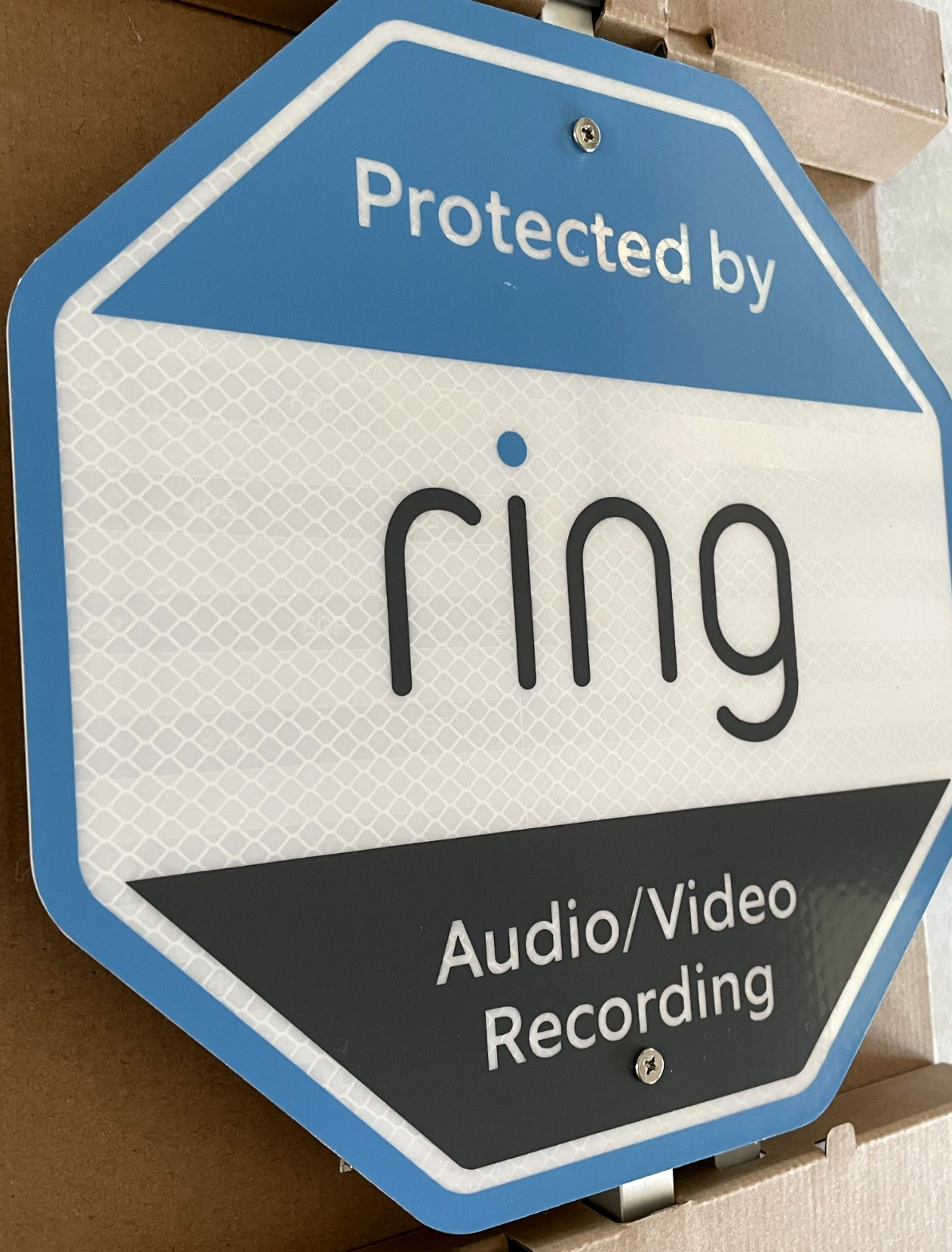 RING Security Yard Sign Audio Video Monitoring Ultra- Reflective w/ Satin Finish