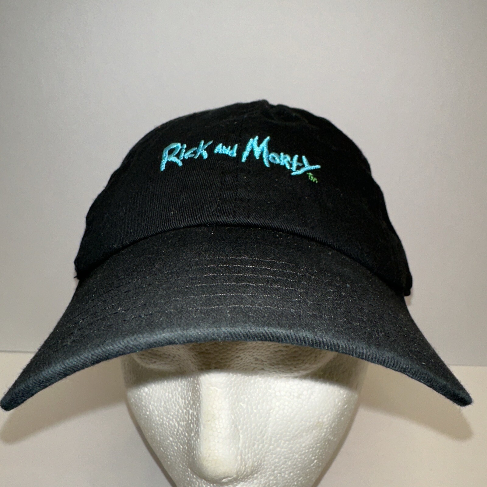 Rick & Morty Adult Swim Cartoon Black Hat Cap Bio-World Strap Buckle